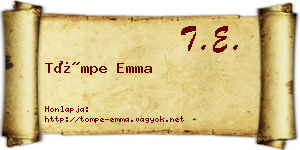 Tömpe Emma névjegykártya