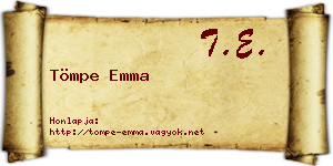 Tömpe Emma névjegykártya